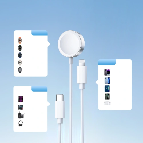 Kup Kabel 3w1 Joyroom S-IW008 USB-A / ładowarka magnetyczna, USB-C, Lightning 1.2m biały - JYR912 - {ean13} - Sklep Home Screen