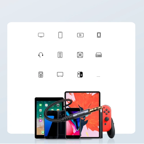 Kup Audio-Kabel Joyroom SY-A08 Klinke 3.5mm / AUX Klinke 3.5mm 2m schwarz - JYR914 - {ean13} - Sklep Home Screen