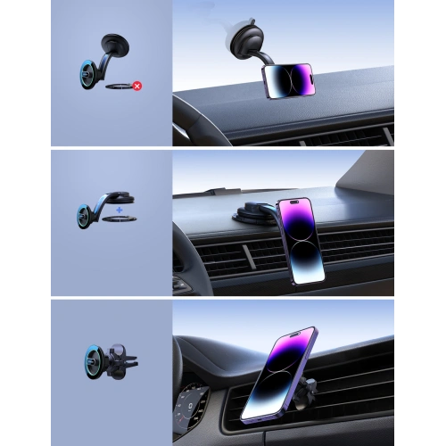 Kup Magnetický automobilový držák na palubní desku / mřížku Joyroom JR-ZS366 černý - JYR917 - {ean13} - Sklep Home Screen