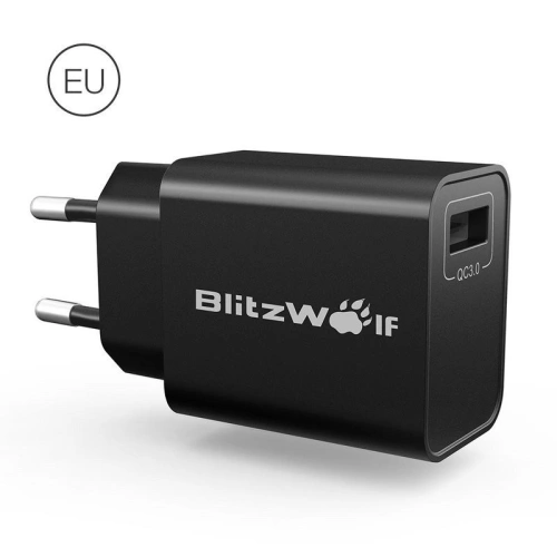 Kup USB síťová nabíječka BlitzWolf BW-S9 QC3.0 18W (černá) - BLZ123BLK - {ean13} - Sklep Home Screen