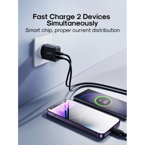 Buy Joyroom JR-TCN01 wall charger 2xUSB-A 12W 2.4A black - JYR923 - {ean13} - Home Screen Store Europe