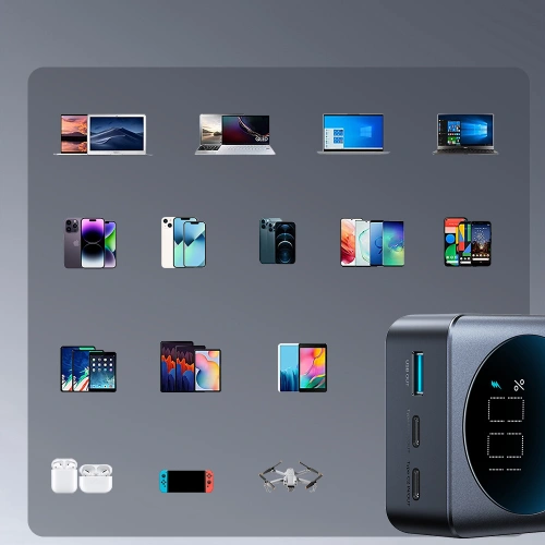 Kup Powerbank Joyroom JR-PBF05 USB-A, 2xUSB-C 30000mAh 65W digitális kijelzővel fekete - JYR927 - {ean13} - Sklep Home Screen