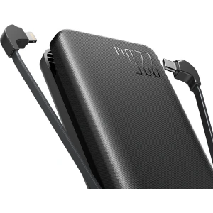 Powerbank Joyroom JR-L015 20000mAh 22.5W + wbudowane kable USB-C, Lightning czarny