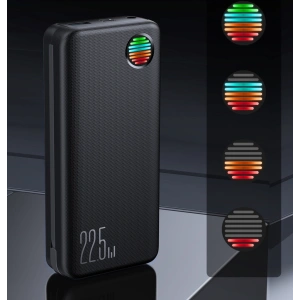 Powerbank Joyroom JR-L015 20000mAh 22.5W + wbudowane kable USB-C, Lightning czarny