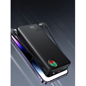 Powerbank Joyroom JR-L015 20000mAh 22.5W + wbudowane kable USB-C, Lightning czarny
