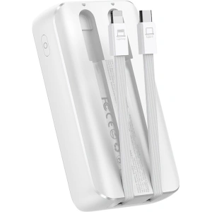 Powerbank Joyroom JR-PBC06 10000mAh 30W + wbudowane kable USB-C, Lightning biały