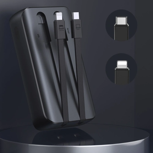 Kup Powerbank Joyroom JR-PBC07 20000mAh 30W + beépített USB-C, Lightning kábelek fekete - JYR930 - {ean13} - Sklep Home Screen