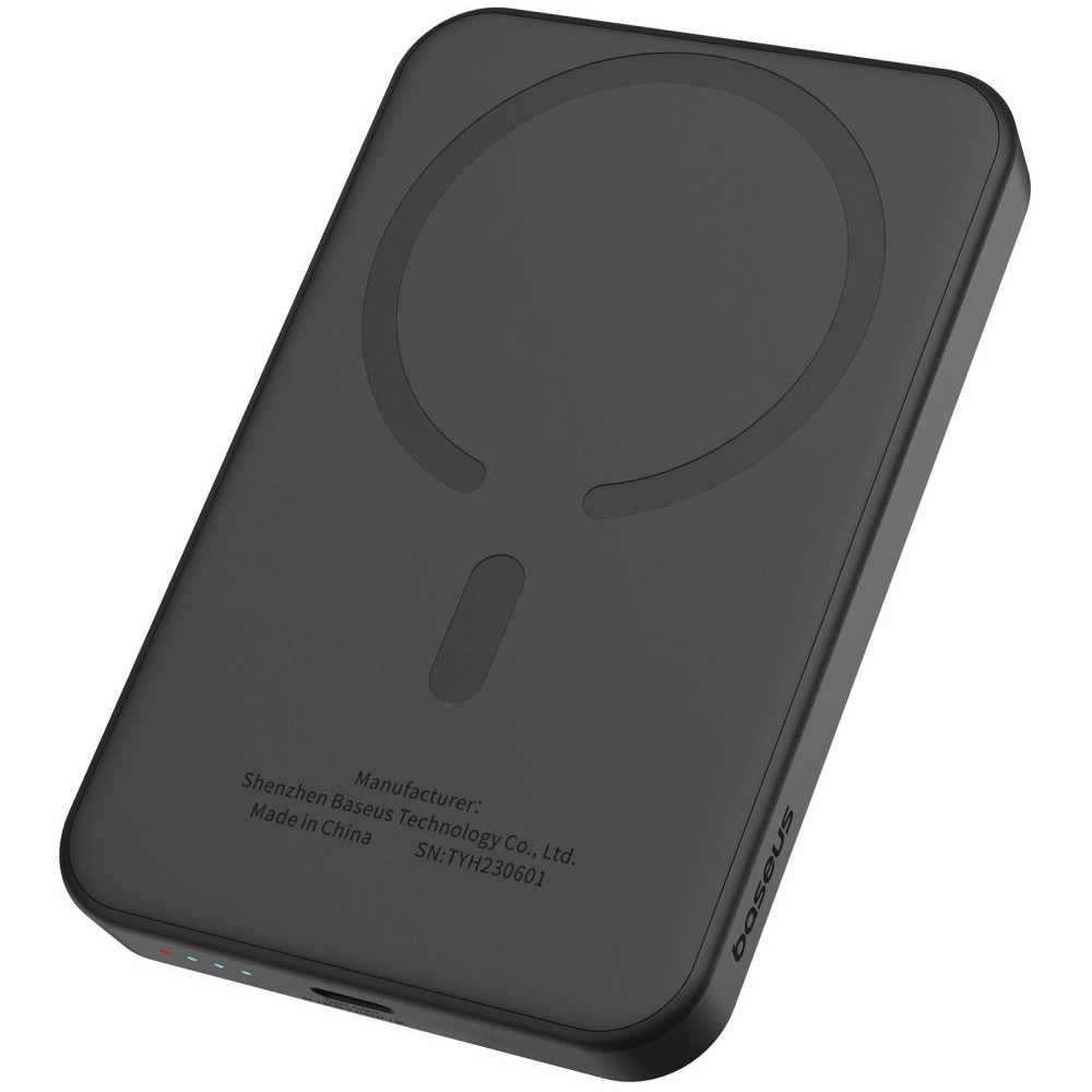 Powerbank Baseus 5000mAh 20W z funkcją ładowania indukcyjnego + kabel USB-C (20V/3A) czarny