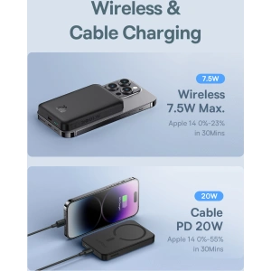 Kup Baseus Powerbank 5000mAh 20W cu încărcare inductivă + cablu USB-C (20V/3A) negru - BSU4799 - {ean13} - Sklep Home Screen