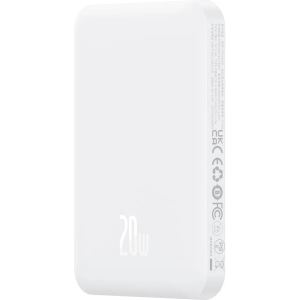 Buy Baseus powerbank 5000mAh 20W with inductive charging + USB-C cable (20V/3A) white - BSU4800 - {ean13} - Home Screen Store Europe