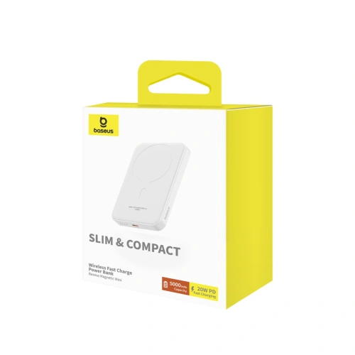 Kup Powerbank Baseus 5000mAh 20W indukciós töltési funkcióval + USB-C kábel (20V/3A) fehér - BSU4800 - {ean13} - Sklep Home Screen