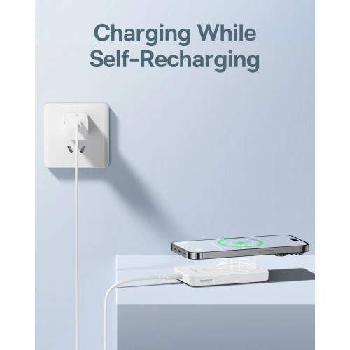 Kup Powerbank Baseus 5000mAh 20W indukciós töltési funkcióval + USB-C kábel (20V/3A) fehér - BSU4800 - {ean13} - Sklep Home Screen