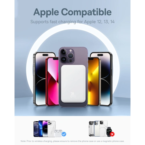 Kup Powerbank Baseus 5000mAh 20W indukciós töltési funkcióval + USB-C kábel (20V/3A) fehér - BSU4800 - {ean13} - Sklep Home Screen