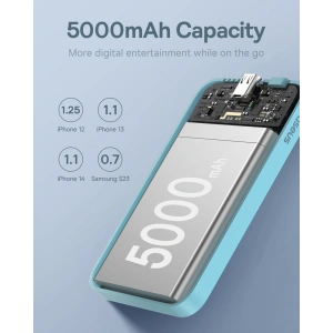 Buy Baseus powerbank 5000mAh 20W with inductive charging + USB-C cable (20V/3A) blue - BSU4801 - {ean13} - Home Screen Store Europe