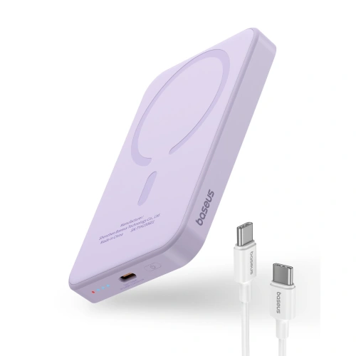 Kup Baseus Powerbank 5000mAh 20W cu încărcare inductivă + cablu USB-C (20V/3A) violet - BSU4802 - {ean13} - Sklep Home Screen