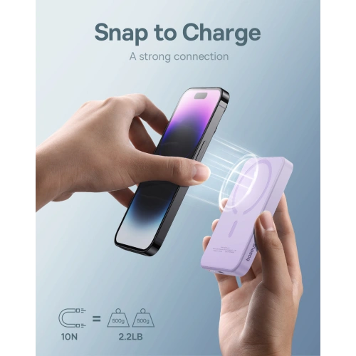 Kup Baseus Powerbank 5000mAh 20W cu încărcare inductivă + cablu USB-C (20V/3A) violet - BSU4802 - {ean13} - Sklep Home Screen