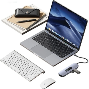 Kup Adapter USAMS US-SJ644 HUB 10w1 USB-C / 3xUSB-A 3.0, TF, SD, USB-C, HDMI, RJ45, VGA PD100W grau/oxidiert - USA1010 - {ean13} - Sklep Home Screen