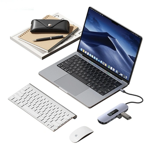 Kup Adapter USAMS US-SJ644 HUB 10w1 USB-C / 3xUSB-A 3.0, TF, SD, USB-C, HDMI, RJ45, VGA PD100W grau/oxidiert - USA1010 - {ean13} - Sklep Home Screen