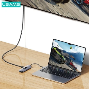 Kup Adapter USAMS US-SJ644 HUB 10w1 USB-C / 3xUSB-A 3.0, TF, SD, USB-C, HDMI, RJ45, VGA PD100W grau/oxidiert - USA1010 - {ean13} - Sklep Home Screen