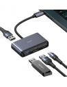 Adapter USAMS US-SJ627 HUB 4in1 USB-C / 2xUSB-A 2.0, USB-A 3.0, USB-C grau/dunkelgrau