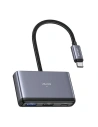 Kup Adapter USAMS US-SJ627 HUB 4in1 USB-C / 2xUSB-A 2.0, USB-A 3.0, USB-C grau/dunkelgrau - USA1011 - {ean13} - Sklep Home Screen