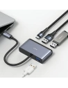 Kup Adapter USAMS US-SJ627 HUB 4in1 USB-C / 2xUSB-A 2.0, USB-A 3.0, USB-C grau/dunkelgrau - USA1011 - {ean13} - Sklep Home Screen