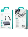 Kup Adapter USAMS US-SJ627 HUB 4in1 USB-C / 2xUSB-A 2.0, USB-A 3.0, USB-C grau/dunkelgrau - USA1011 - {ean13} - Sklep Home Screen