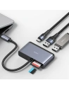 Kup Adaptor USAMS US-SJ628 HUB 5in1 USB-C / USB-A 2.0, USB 3.0, USB-C, TF, SD gri / gri închis - USA1012 - {ean13} - Sklep Home Screen