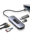 Kup Adapter USAMS US-SJ642 HUB 6w1 USB-C / 2xUSB-A 3.0, TF, SD, USB-C, HDMI PD100W grau/tarnfarben - USA1013 - {ean13} - Sklep Home Screen