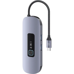 Kup Adaptor USAMS US-SJ642 HUB 6in1 USB-C / 2xUSB-A 3.0, TF, SD, USB-C, HDMI PD100W gri/tarnish - USA1013 - {ean13} - Sklep Home Screen