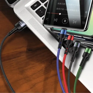 Buy USAMS US-SJ317 4-in-1 cable USB-A / microUSB, USB-C, 2xLightning Fast Charge 2A 1.2m - USA1016 - {ean13} - Home Screen Store Europe
