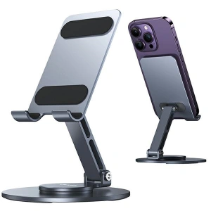 Rotující stolní držák na telefon/tablet USAMS US-ZJ074 šedý/space grey