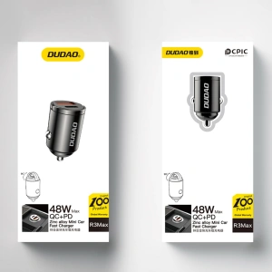 Kup Dudao Încărcător auto R3MAX USB-A, USB-C 48W QC PD negru - DDA302 - {ean13} - Sklep Home Screen