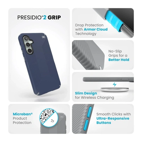 Kup Etui Speck Presidio2 Grip Samsung Galaxy S23 FE (Coastal Blue/Black/White) - SPK584 - {ean13} - Sklep Home Screen