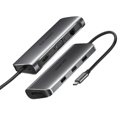 Kup Adapter hub 9w1 UGREEN USB-C do HDMI 4K, 3x USB 3.0, Typ-C PD, RJ45, SD, Micro SD, VGA - UGR130 - {ean13} - Sklep Home Screen