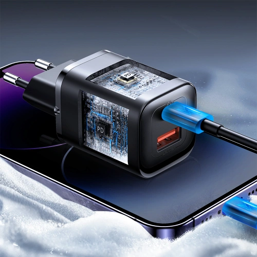Kup Netzteil Joyroom Speed Series JR-TCF08EU USB-A, USB-C 30W PD QC AFC FCP schwarz - JYR935 - {ean13} - Sklep Home Screen