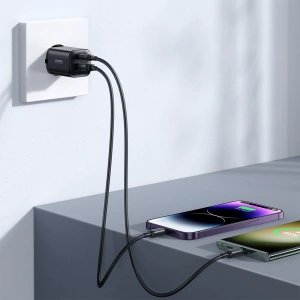 Kup Joyroom Încărcător Speed Series JR-TCF08EU USB-A, USB-C 30W PD QC AFC FCP negru - JYR935 - {ean13} - Sklep Home Screen