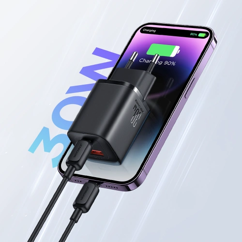 Kup Netzteil Joyroom Speed Series JR-TCF08EU USB-A, USB-C 30W PD QC AFC FCP schwarz - JYR935 - {ean13} - Sklep Home Screen