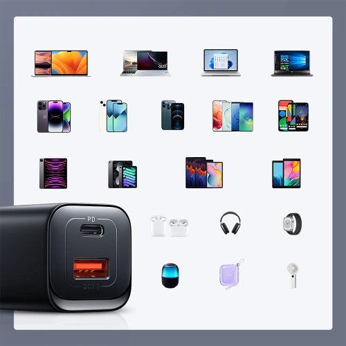 Kup Netzteil Joyroom Speed Series JR-TCF08EU USB-A, USB-C 30W PD QC AFC FCP schwarz - JYR935 - {ean13} - Sklep Home Screen