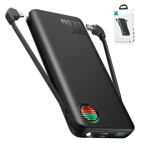 Kup Powerbank Joyroom JR-L014 10000mAh 22.5W + wbudowane kable USB-C, Lightning + kabel USB-A / USB-C 25cm czarny - JYR939 - {ean13} - Sklep Home Screen