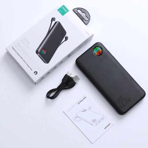 Kup Powerbank Joyroom JR-L014 10000mAh 22.5W + wbudowane kable USB-C, Lightning + kabel USB-A / USB-C 25cm czarny - JYR939 - {ean13} - Sklep Home Screen