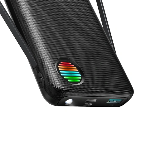Buy Joyroom JR-L014 powerbank 10000mAh 22.5W + built-in cables USB-C, Lightning + USB-A / USB-C cable 25cm black - JYR939 - {ean13} - Home Screen Store Europe