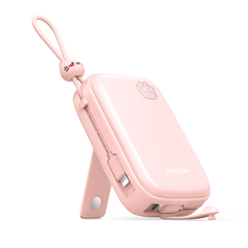 Kup Powerbank Joyroom Cutie Series JR-L008 Plus 20000mAh 22.5W + beépített USB-C, Lightning kábelek + USB-A / USB-C 25cm rózsaszín - JYR940 - {ean13} - Sklep Home Screen