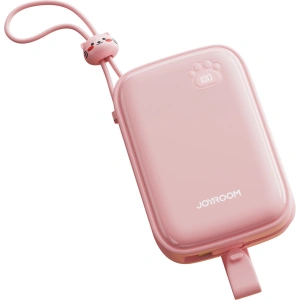 Powerbank Joyroom Cutie Series JR-L008 Plus 20000mAh 22.5W + wbudowane kable USB-C, Lightning + kabel USB-A / USB-C 25cm różowy
