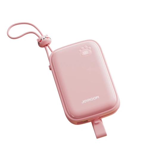 Kup Powerbank Joyroom Cutie Series JR-L008 Plus 20000mAh 22.5W + beépített USB-C, Lightning kábelek + USB-A / USB-C 25cm rózsaszín - JYR940 - {ean13} - Sklep Home Screen