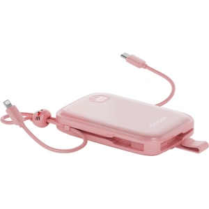 Powerbank Joyroom Cutie Series JR-L008 Plus 20000mAh 22.5W + wbudowane kable USB-C, Lightning + kabel USB-A / USB-C 25cm różowy