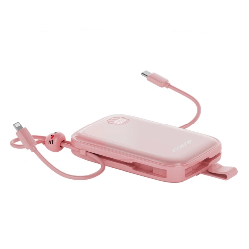 Kup Powerbank Joyroom Cutie Series JR-L008 Plus 20000mAh 22.5W + beépített USB-C, Lightning kábelek + USB-A / USB-C 25cm rózsaszín - JYR940 - {ean13} - Sklep Home Screen