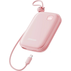 Powerbank Joyroom Cutie Series JR-L008 Plus 20000mAh 22.5W + wbudowane kable USB-C, Lightning + kabel USB-A / USB-C 25cm różowy