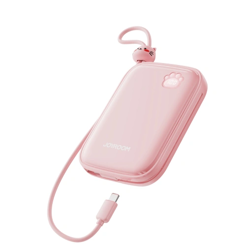 Kup Powerbank Joyroom Cutie Series JR-L008 Plus 20000mAh 22.5W + beépített USB-C, Lightning kábelek + USB-A / USB-C 25cm rózsaszín - JYR940 - {ean13} - Sklep Home Screen