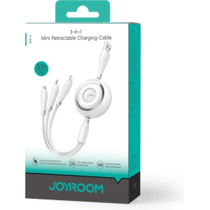 Kabel 3w1 Joyroom Colorful Series S-A40 USB-A / USB-C, Lightning, microUSB 1m biały